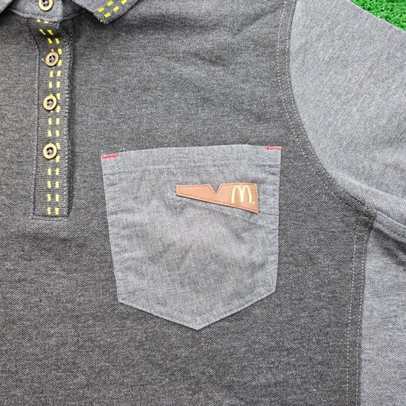 Mcdonalds Employee Polo Shirt Womens Medium Gray Short Sleeve Uniform Work Wear - Picture 3 of 8